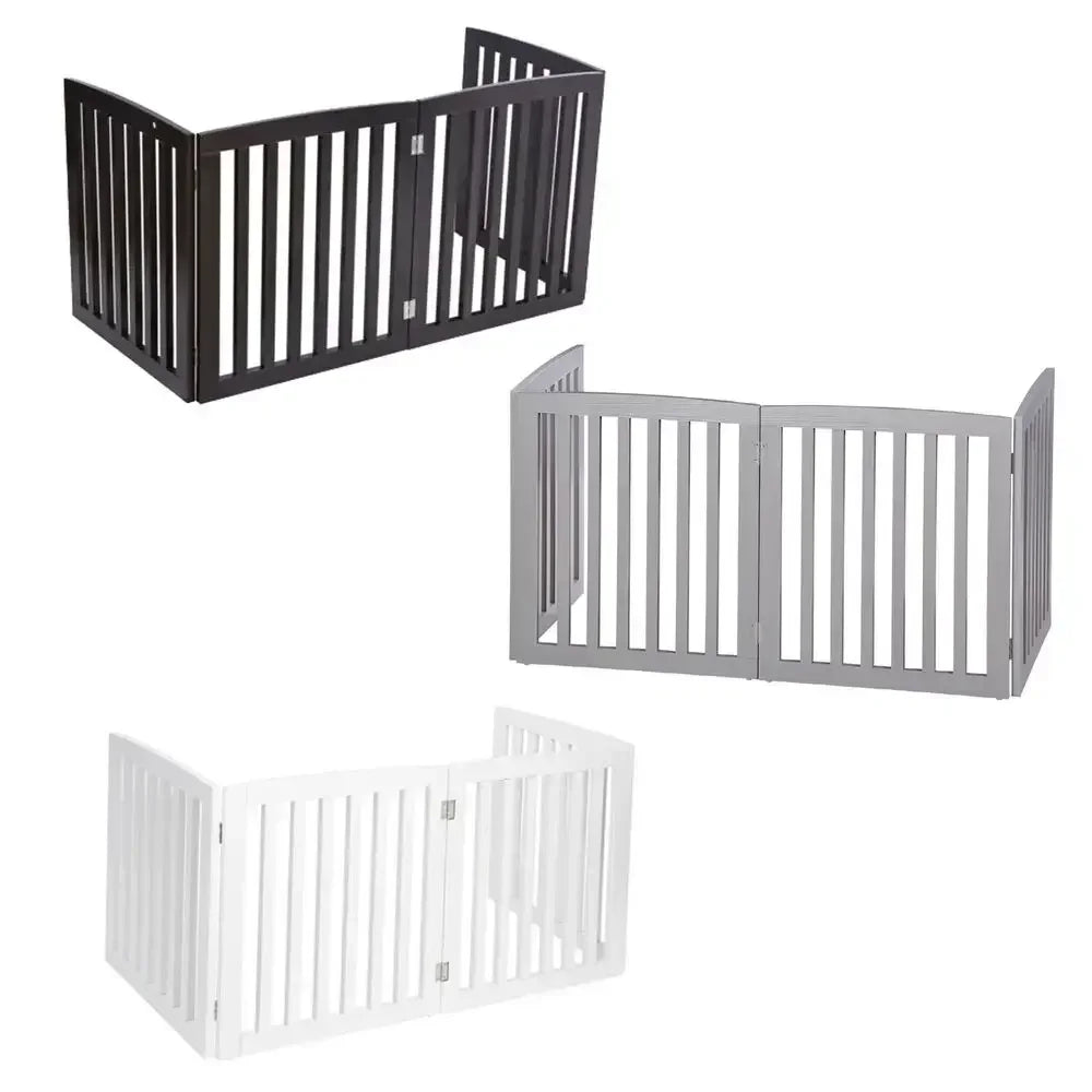 3/4 Panels 24/36'' Dog Gate Safety Barrier Folding Pet Fence Playpen Multi-Color