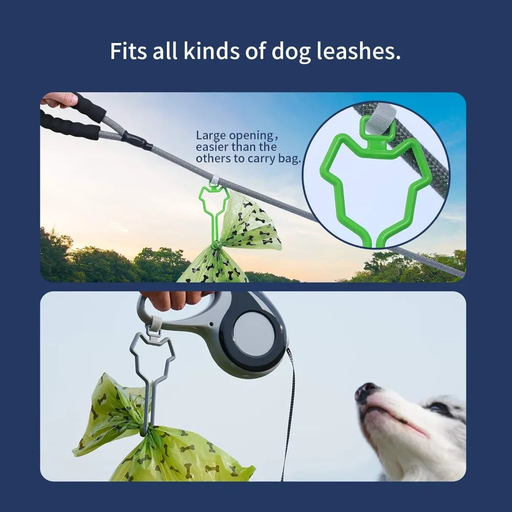 ® 2Pcs Dog Poop Bag Holder, Premium Waste Bag Holder Carrier for Leash, Dog Poop Bag Dispenser for Walking Running Bicycle Acces