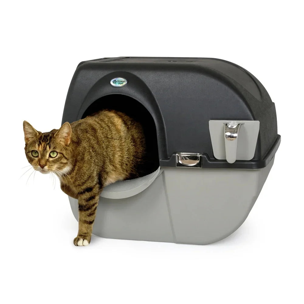 Automatic Self-Cleaning Cat Litter Box with Pull-Out Waste Tray Durable Sifting Grill Easy Cleanup Solution