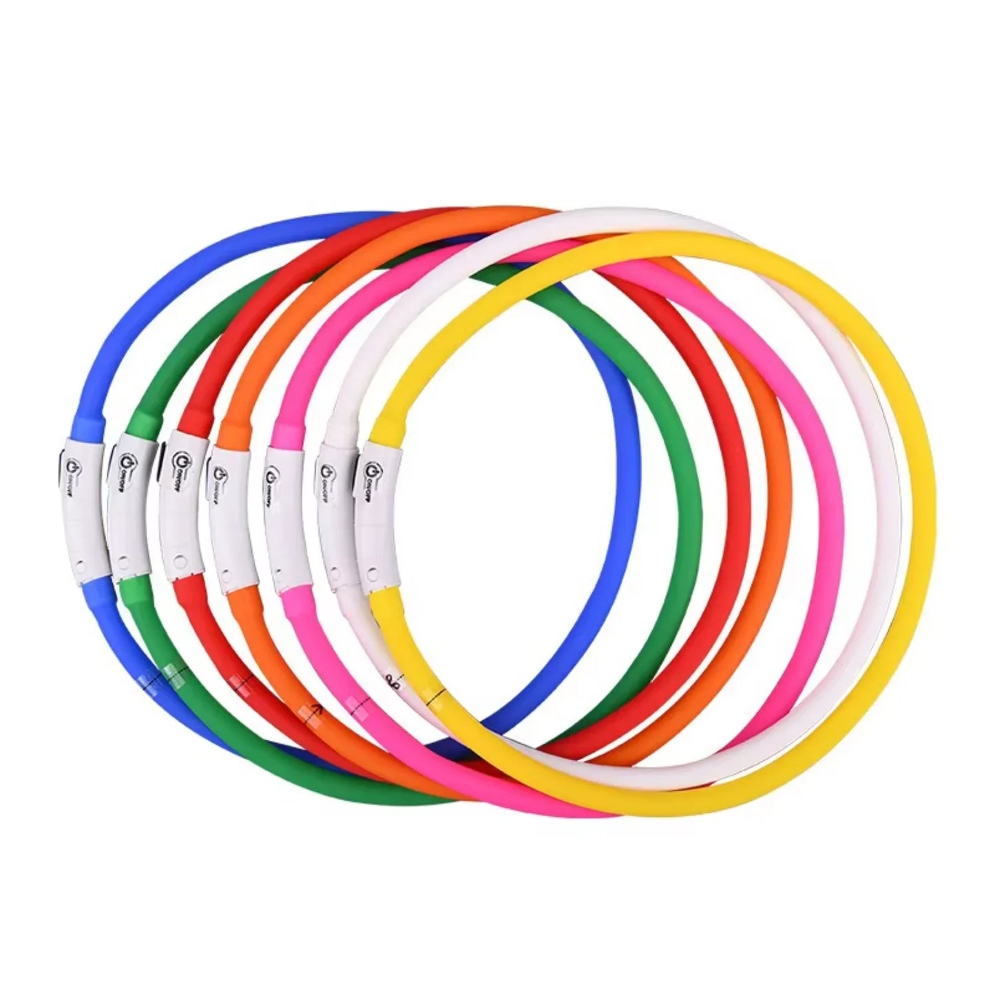LED Light Pet Round Charging Dog Collar Usb Rechargeable Luminous Silicone Waterproof Led Dog Collar Convenient And Practical