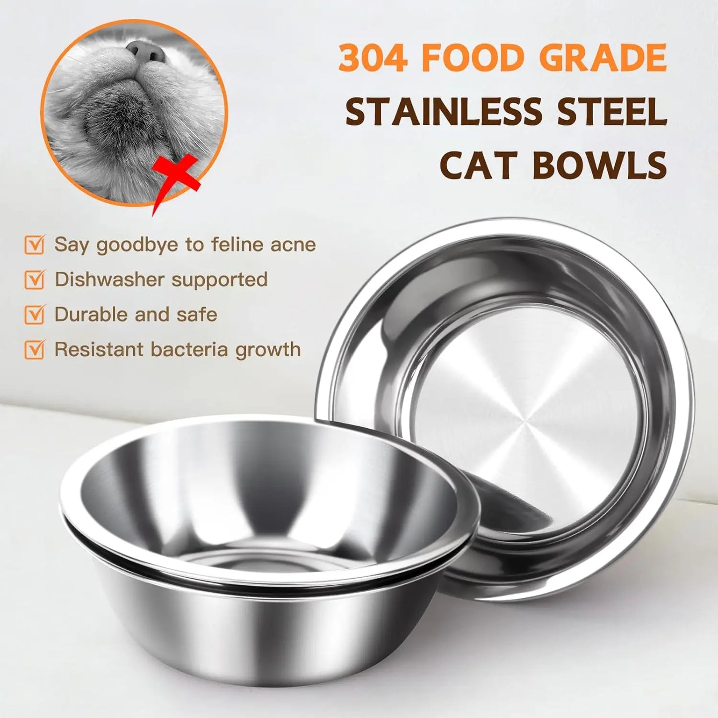 Elevated Cat Food Bowl with 3 Stainless Steel Bowl for Indoor Feeding Bowls Anti Vomitting Raised Pet Feeder Small Cats Bowls