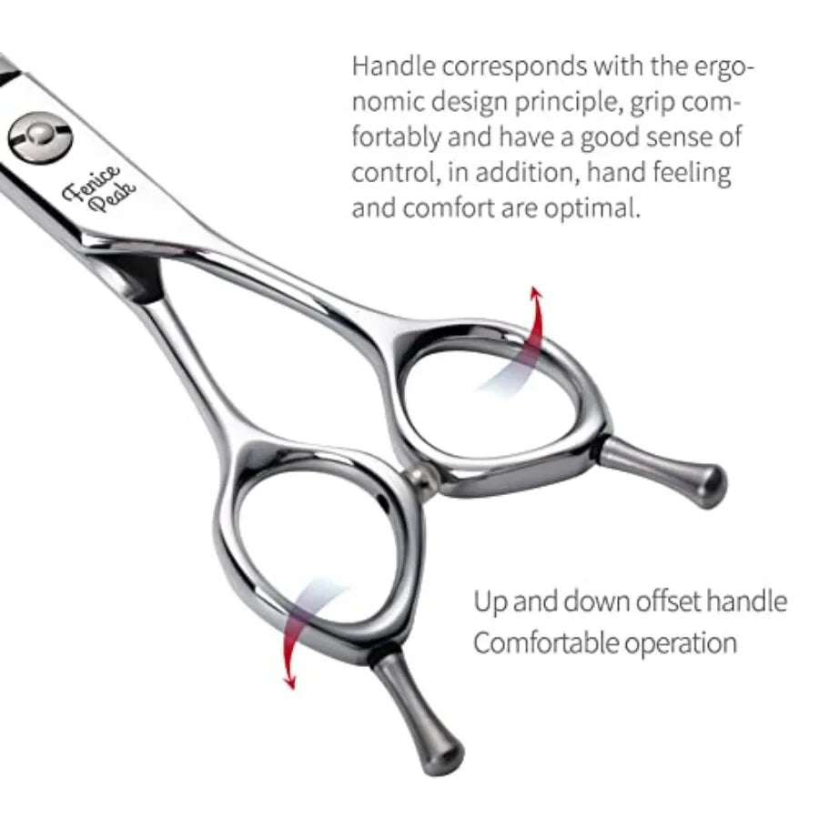 Dog Grooming Shears Curved Thinning Scissors for Dogs and Cats Face Body Trimming Shears 440C 7.5''