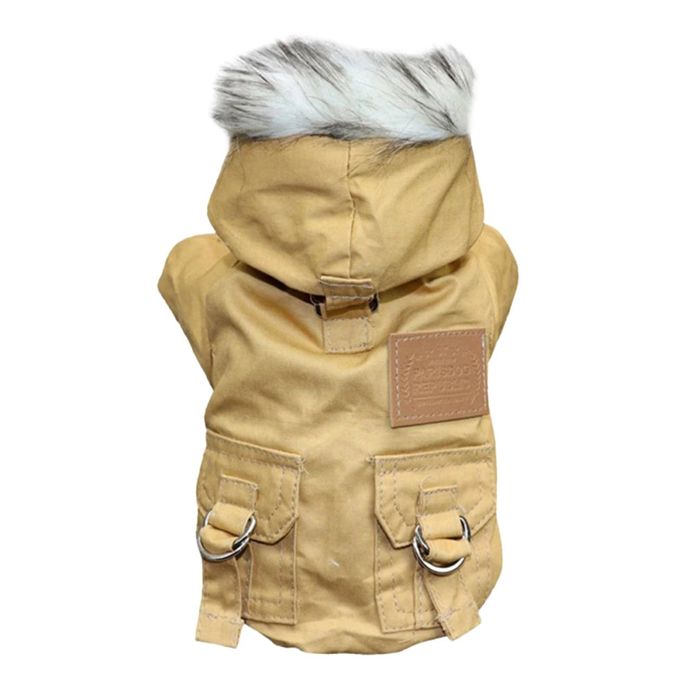Dog Jacket With Harness Winter Heavy Hiking Coat Dog Warm Hoodie Vest Windproof Outdoor Jacket For Small Medium Large Dog