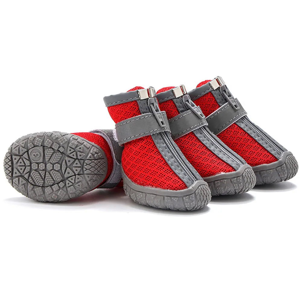 Breathable Mesh Dog Shoes Waterproof Anti Slip Puppy Booties for Doggy Hot Pavement Winter Snow Hiking Travel Dog Paw Protectors