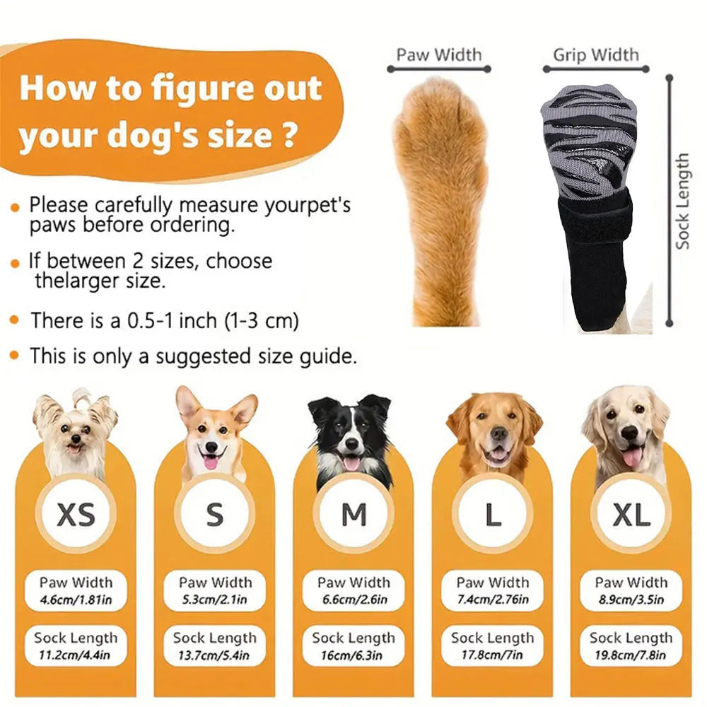 Premium Non-slip Dog Socks for Hardwood Floors, Extra-thick Grip Can Effectively Prevent Licking, Slipping, and Protect Dog Paws
