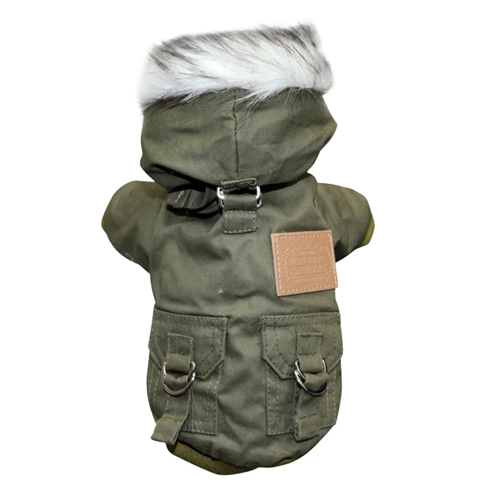 Dog Jacket With Harness Winter Heavy Hiking Coat Dog Warm Hoodie Vest Windproof Outdoor Jacket For Small Medium Large Dog