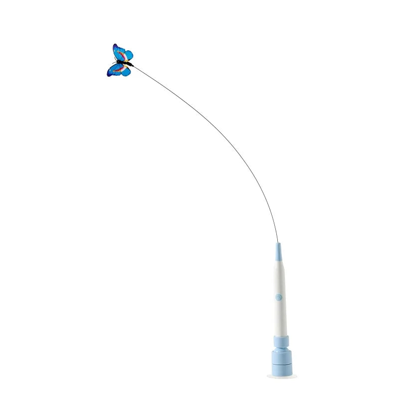 Electric Suction Cup Cat Toy Butterfly Flying Cat Toy Self-entertaining Cat Toy Long Rod Steel Wire Cat Toy