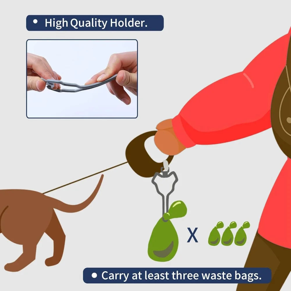 ® 2Pcs Dog Poop Bag Holder, Premium Waste Bag Holder Carrier for Leash, Dog Poop Bag Dispenser for Walking Running Bicycle Acces