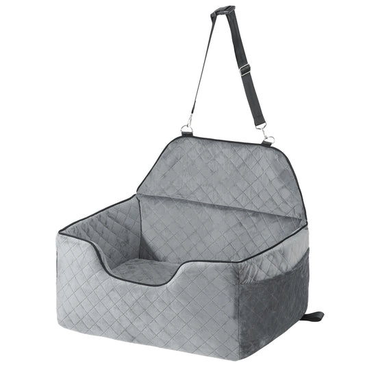 Dog Car Seat Dog Booster Seat for Car with A Storage Pocket Sponge Filling Car Bed for Medium Large Dog up to 55 lbs
