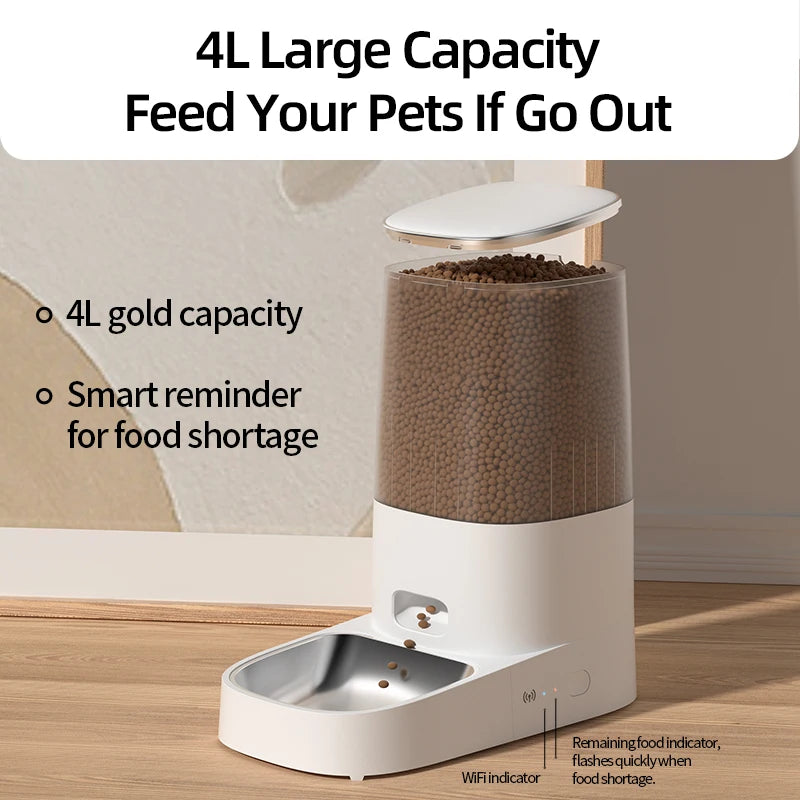 Automatic Cat Feeder Pet Smart Cat Food Kibble Dispenser Remote Control WiFi Auto Feeder For Cats Dog Accessories