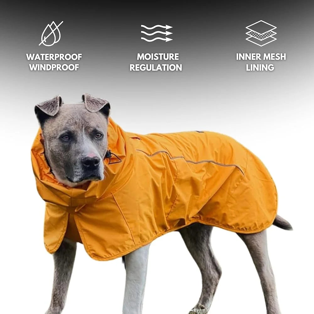 Waterproof Dog Raincoat Windproof Full-Body Jacket Small Medium Large Extra Large Dogs Reflective Breathable Adjustable Neck