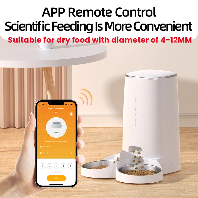 Automatic Cat Feeder Pet Smart Cat Food Kibble Dispenser Remote Control WiFi Auto Feeder For Cats Dog Accessories