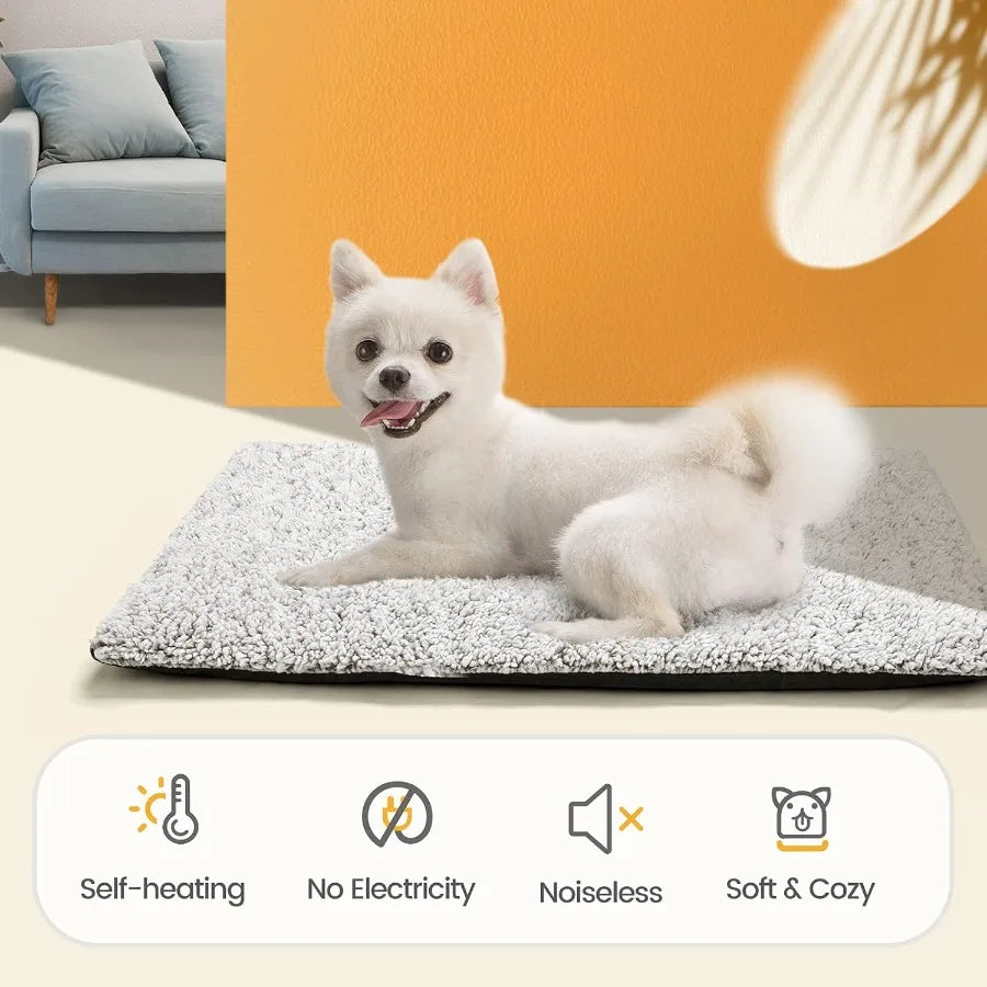 Self Warming Cat Bed Self Heating Pet Mat 24 x 18 Inch Extra Warm Thermal Pad for Indoor and Outdoor Use with Removable Washabl