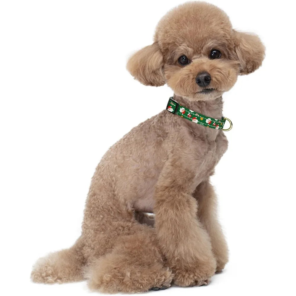 Reflective Dog Collar, Cute Christmas Style Dog Collar for Small Dogs, Soft Nylon Puppy Collar for Boy and Girl Female Dog, Adju