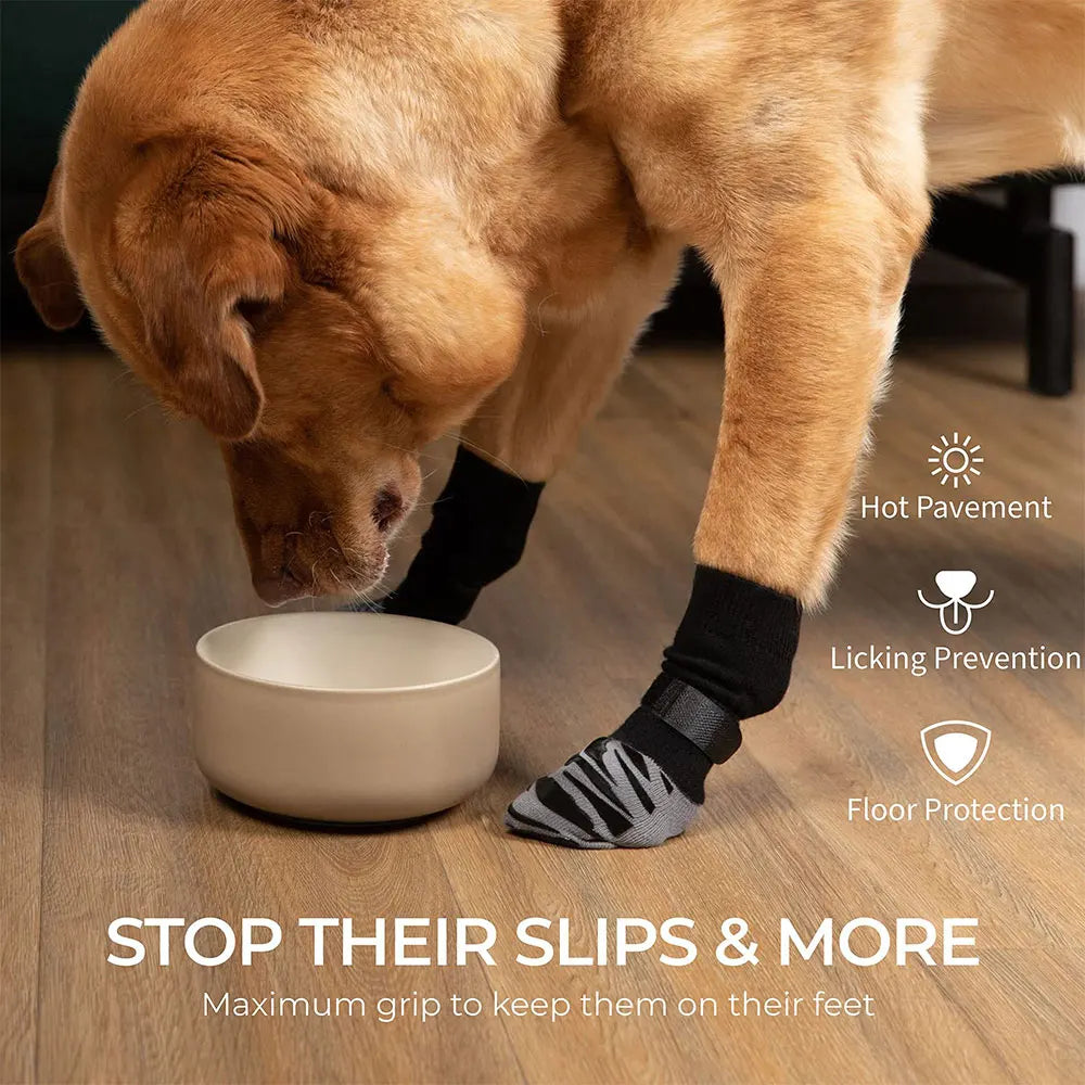 Premium Non-slip Dog Socks for Hardwood Floors, Extra-thick Grip Can Effectively Prevent Licking, Slipping, and Protect Dog Paws