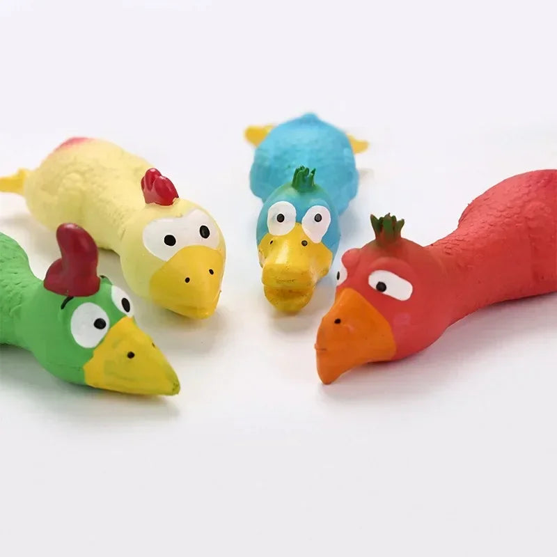 Cute Latex Chicken Shape Pet Squeak Toys Dog Cat Puppy Chew Sound Toys Simulation Screaming Chicken Squeaker Pet Supplies