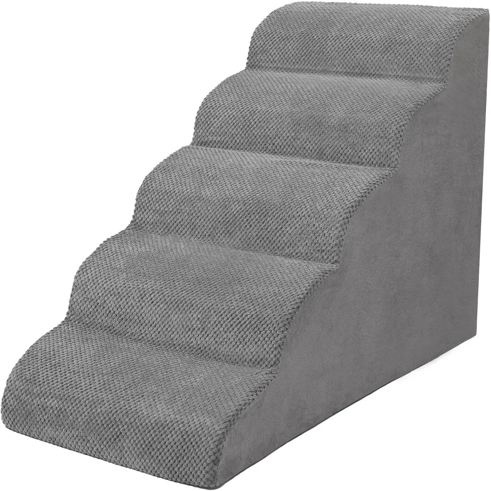 Dog Stairs for Small Dogs, High Density Foam Dog Steps, Extra Wide Non-Slip Pet Ramp for High Beds Or Couch, Soft Doggie Ladder
