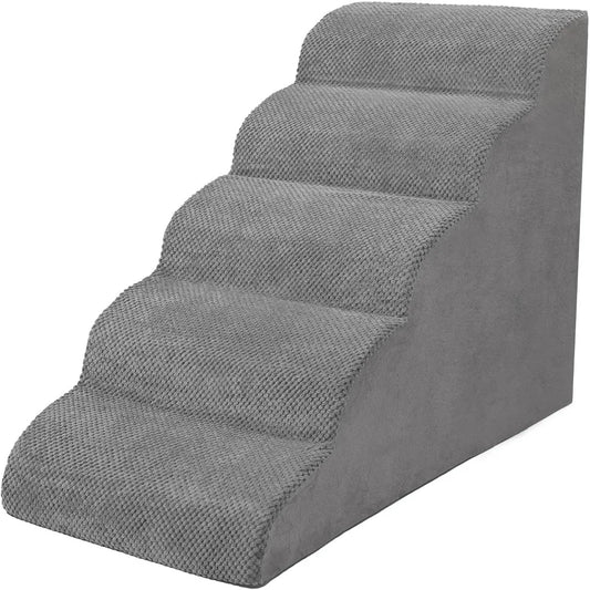Dog Stairs for Small Dogs, High Density Foam Dog Steps, Extra Wide Non-Slip Pet Ramp for High Beds Or Couch, Soft Doggie Ladder