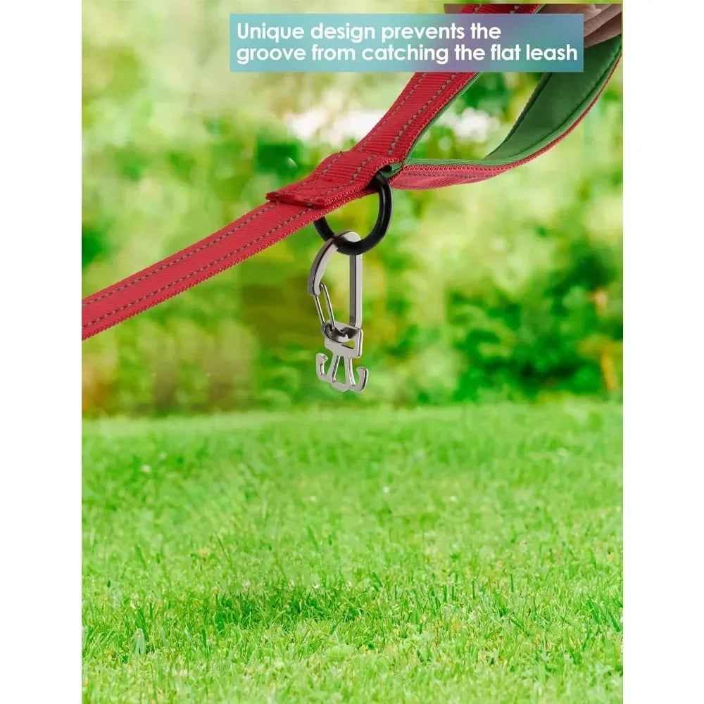 2 Pack Used Dog Poop Bag Holder for Leash, Metal Waste Bag Carrier with Carabiner Clip and Hook-and-Loop Fastener Suitable for