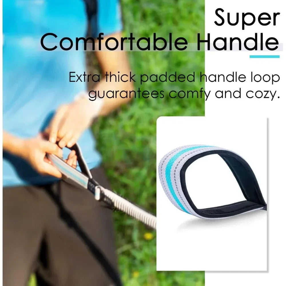 Dog Leashes –Traffic Control Double Handle Leash, 2 Handles Leash Comfortable Padded Heavy Duty Bungee No Pull Reflective Lead