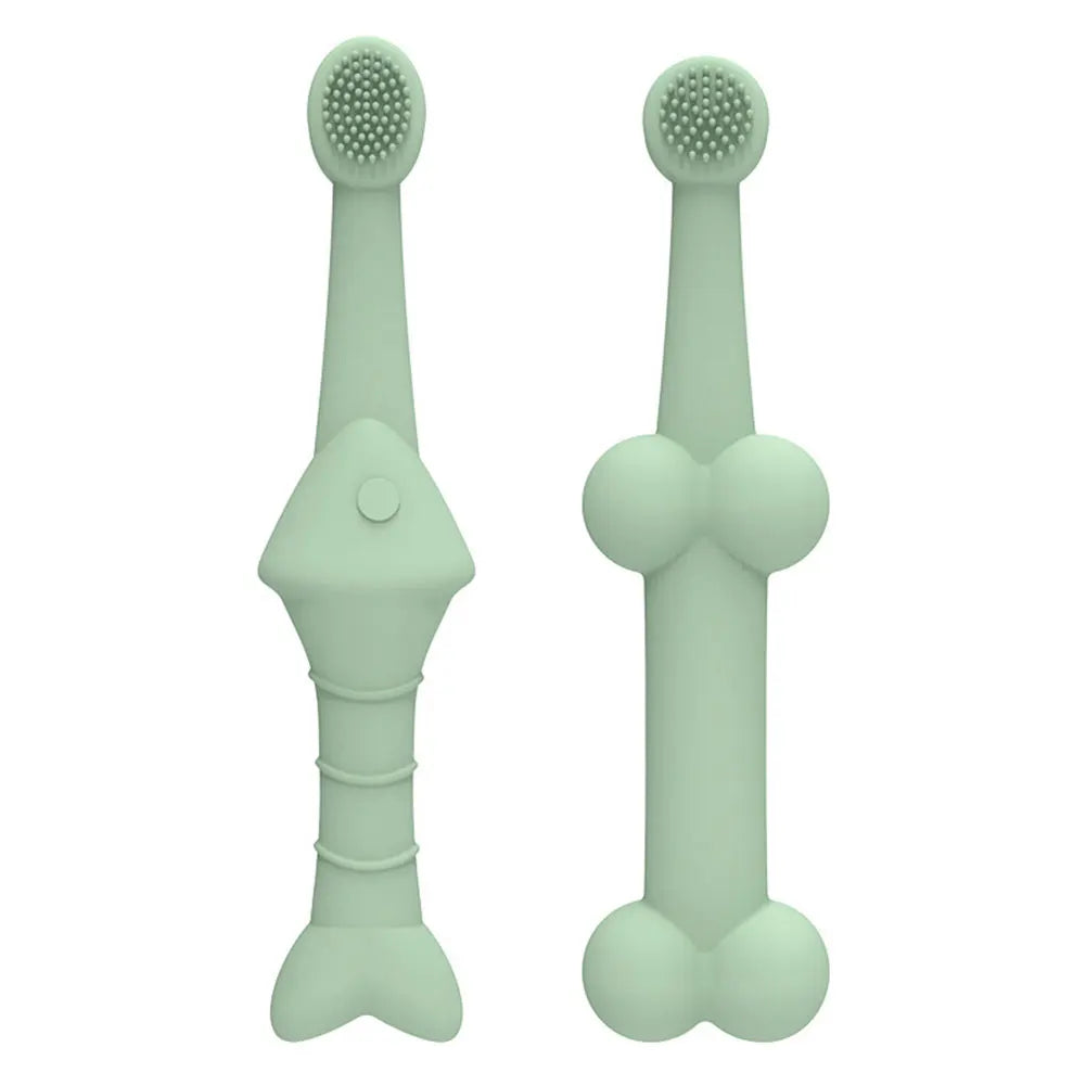 2Pcs Silicone Dog Tooth Brush 360 Degree Cleaning Dog Tooth Cleaning Brush Soft Bristle Toothbrush for Small & Large Pets