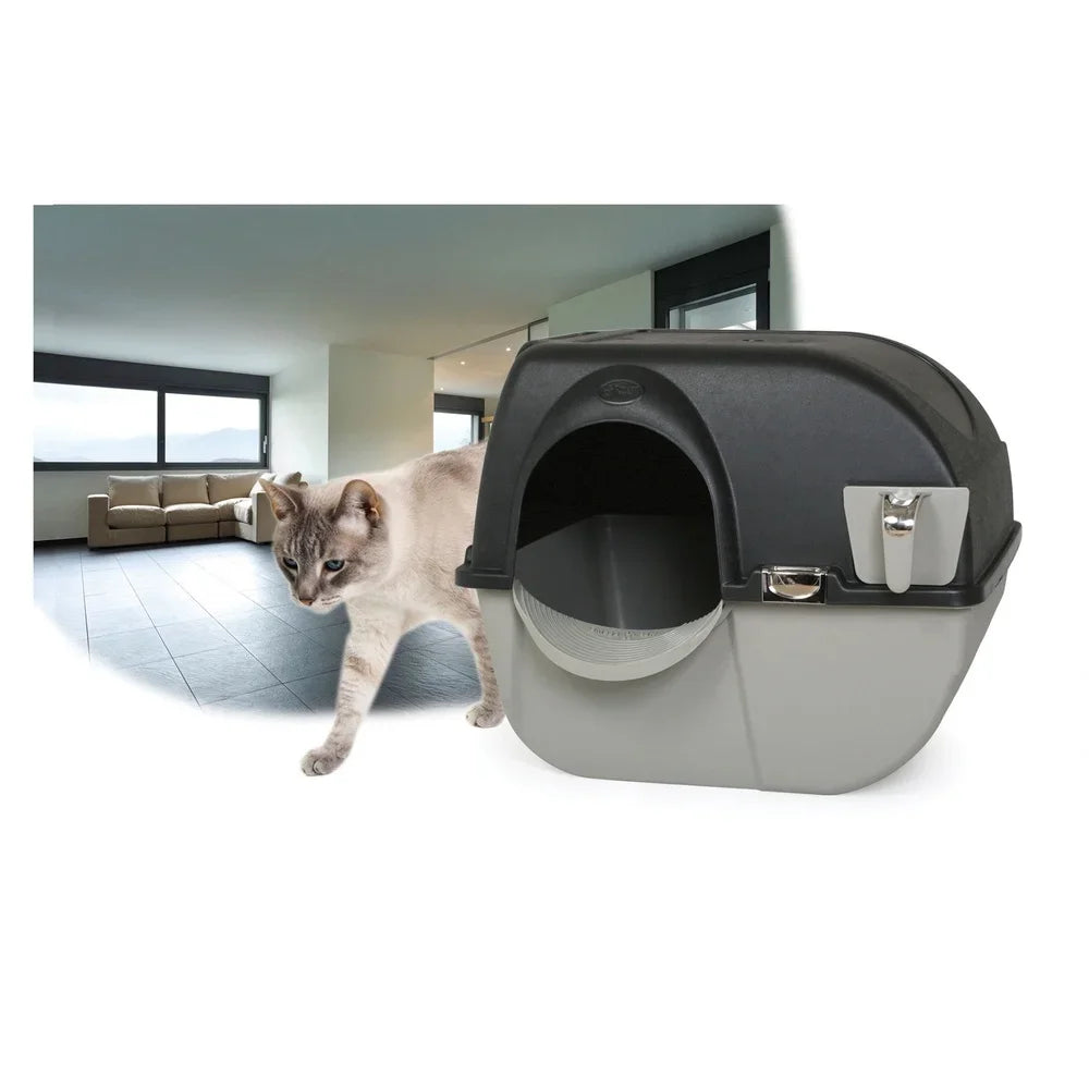 Automatic Self-Cleaning Cat Litter Box with Pull-Out Waste Tray Durable Sifting Grill Easy Cleanup Solution