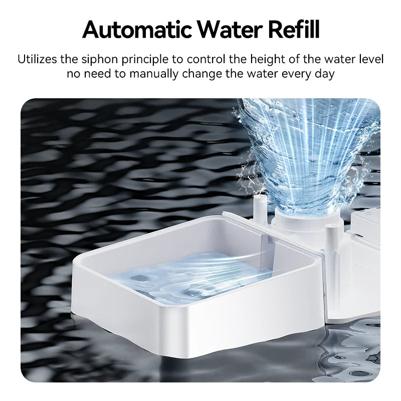 2In1 Automatic Pet Feeder Gravity Water Fountain 8.5L Button Version Auto Cat Kibble Dispenser with Water Refill Drinker