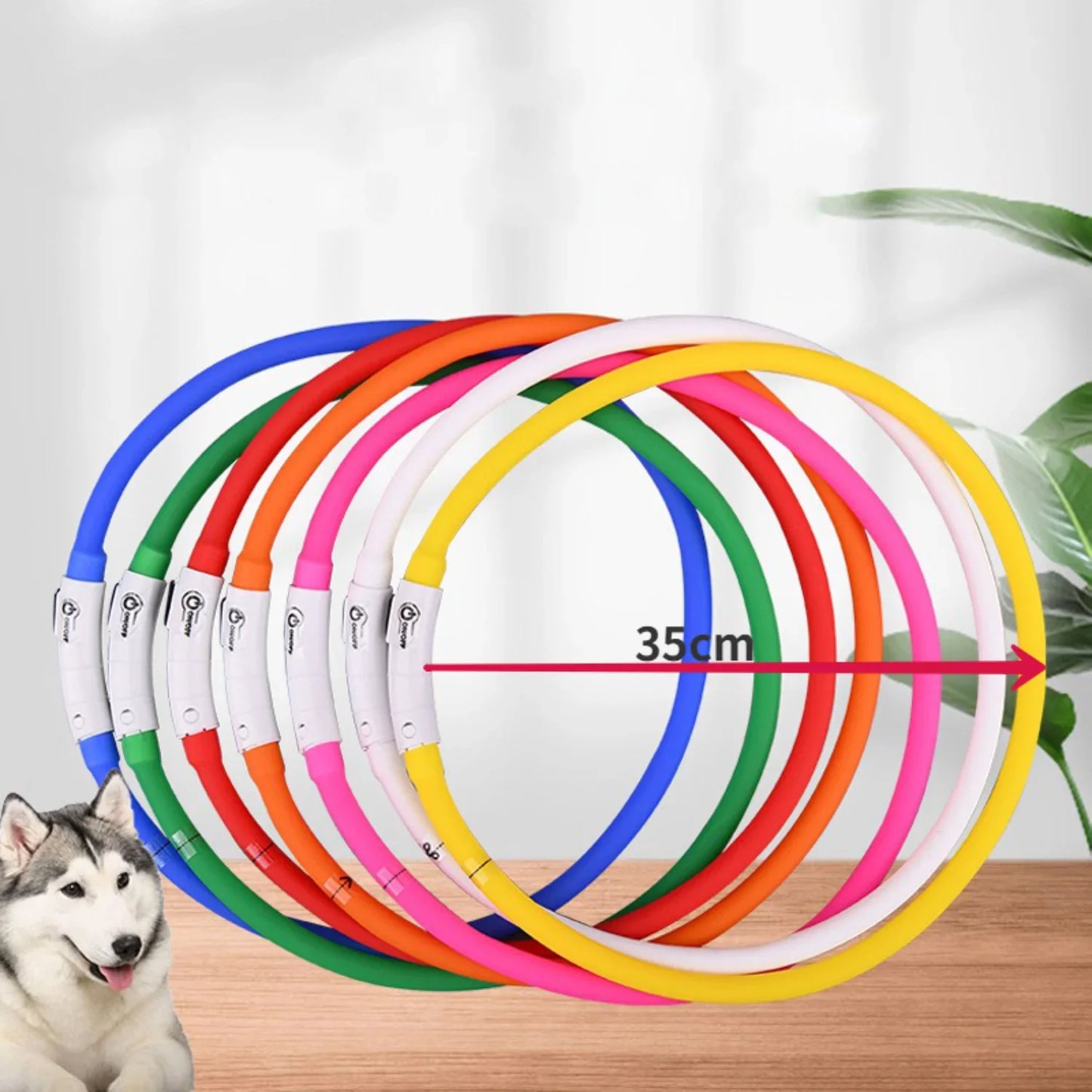 LED Light Pet Round Charging Dog Collar Usb Rechargeable Luminous Silicone Waterproof Led Dog Collar Convenient And Practical
