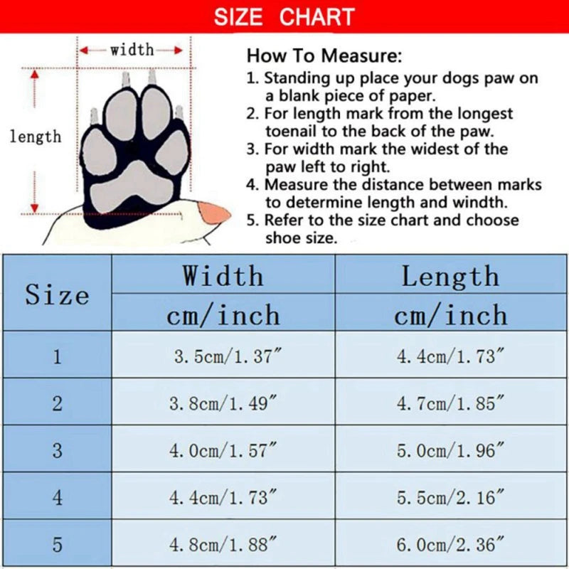 4pcs Winter Dog Shoes Waterproof Shoes For Small Medium Dogs Winter Snow Boots For Dogs Warm Chihuahua Teddy Puppy Shoes