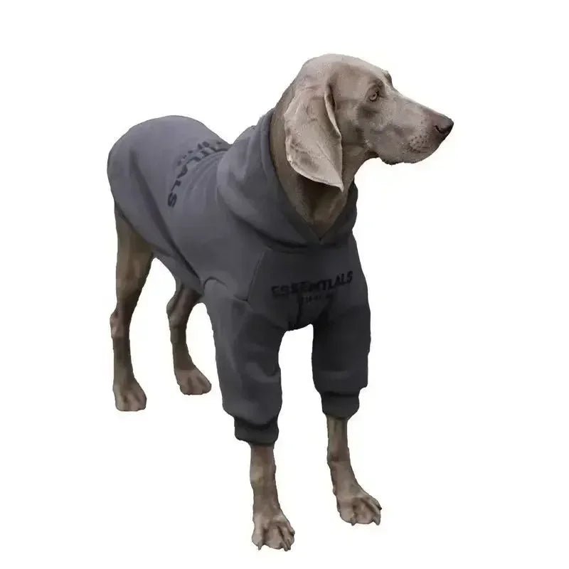 large dog clothes autumn and winter padded and thickened color blocking hooded English dog sweater