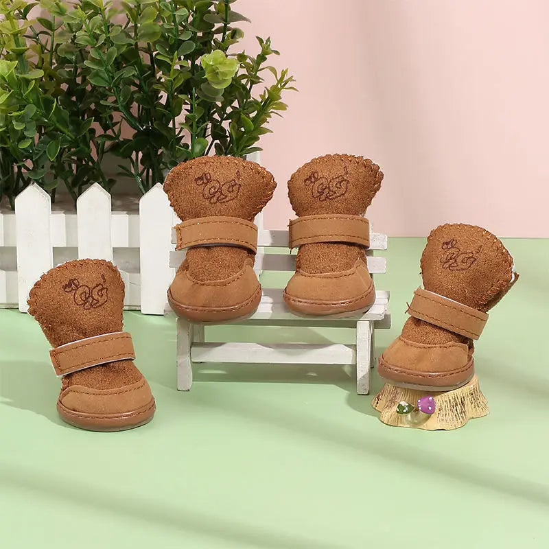 New Pet Snow Boots Cat Dog Plush Cotton Boots Soft Comfortable Washable Spring Winter Small Dog Warm Shoes Pets Products