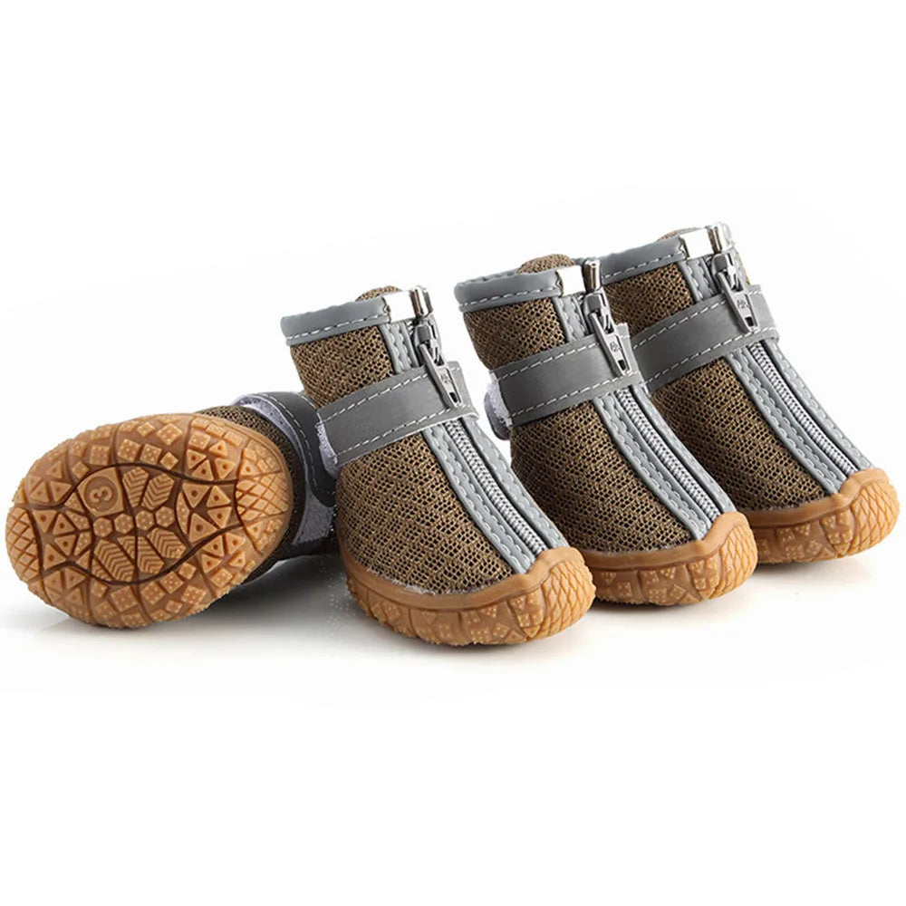 Breathable Mesh Dog Shoes Waterproof Anti Slip Puppy Booties for Doggy Hot Pavement Winter Snow Hiking Travel Dog Paw Protectors