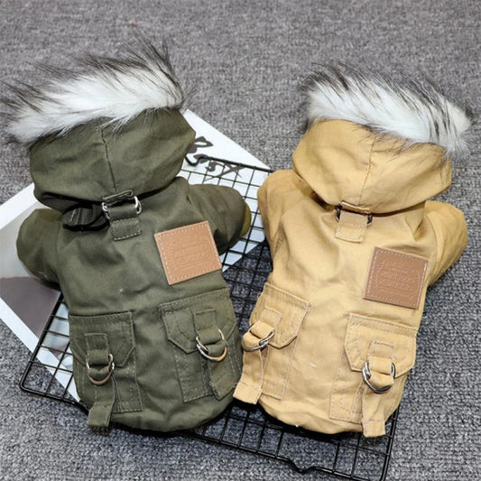 Dog Jacket With Harness Winter Heavy Hiking Coat Dog Warm Hoodie Vest Windproof Outdoor Jacket For Small Medium Large Dog