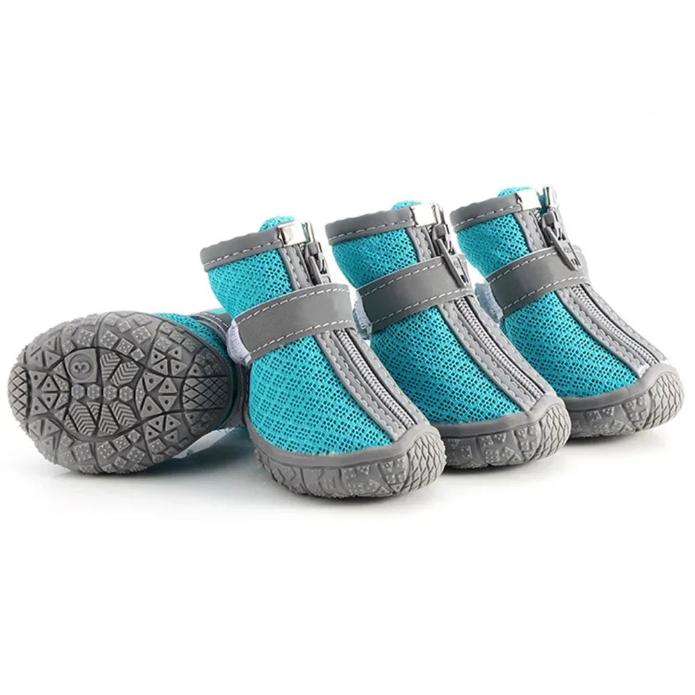 Breathable Mesh Dog Shoes Waterproof Anti Slip Puppy Booties for Doggy Hot Pavement Winter Snow Hiking Travel Dog Paw Protectors