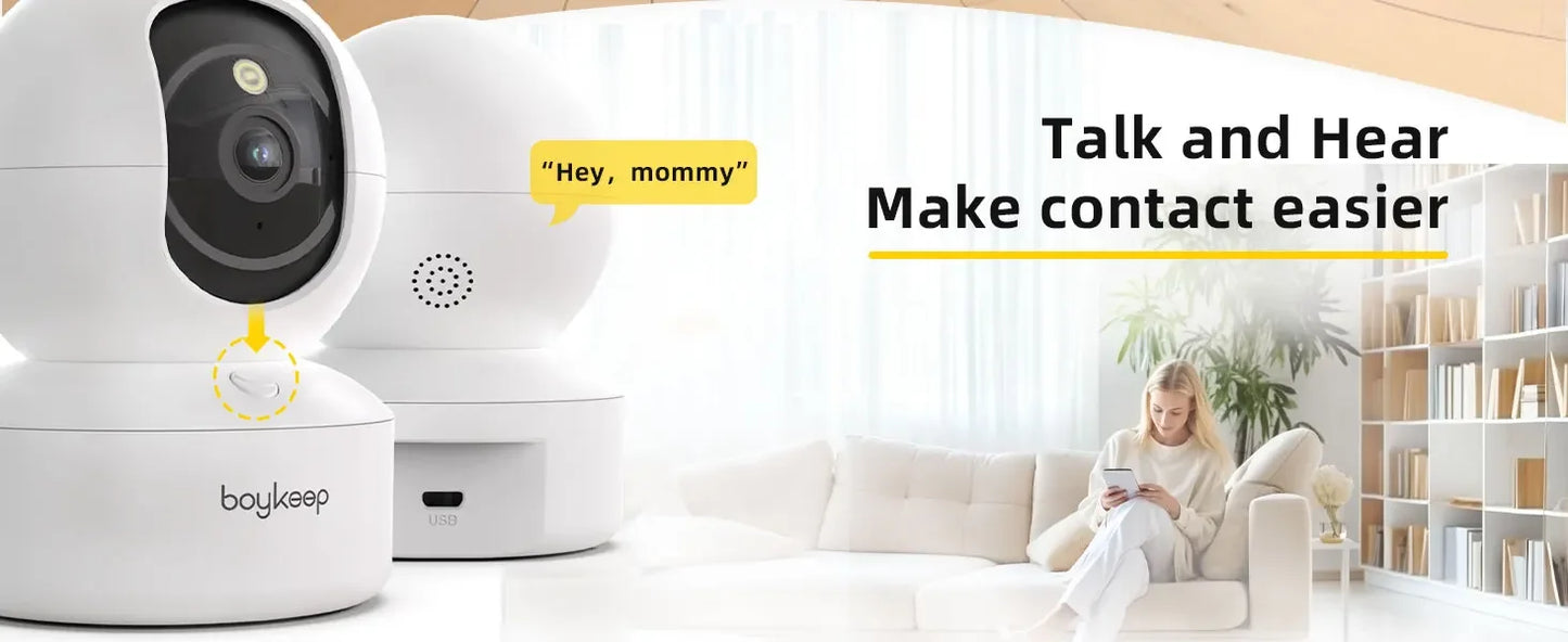 2PCS Upgrade Camera Pet & Baby Surveillance Motion Capture 5G/2.4GHz, View Remotely 360° Night Vision Pan & Tilt 2-Way A