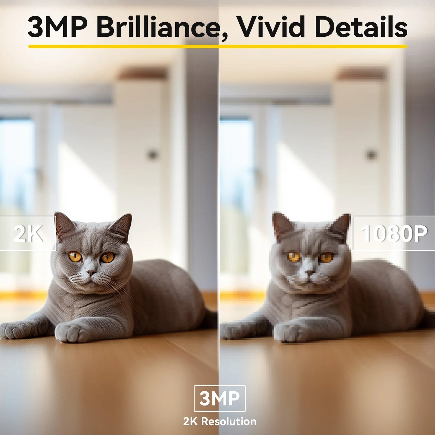 2PCS Upgrade Camera Pet & Baby Surveillance Motion Capture 5G/2.4GHz, View Remotely 360° Night Vision Pan & Tilt 2-Way A