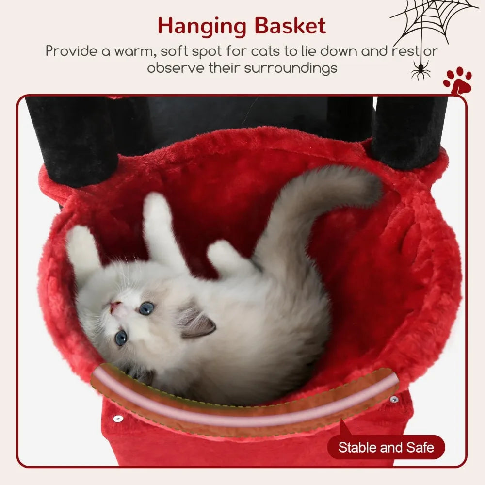Gothic Cat Tower for Indoor Cats, Heavy Duty Goth Cat Trees for Large Cats Adult Big Cats Maine Coon Cat Tree with Scr