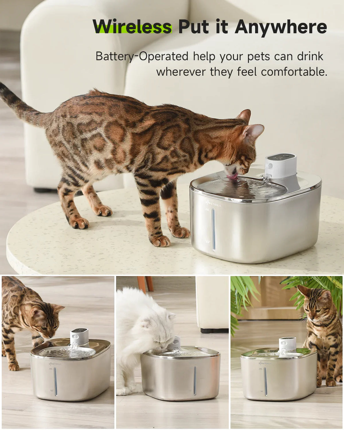 Wireless Cat Water Fountain for Healthy Hydration