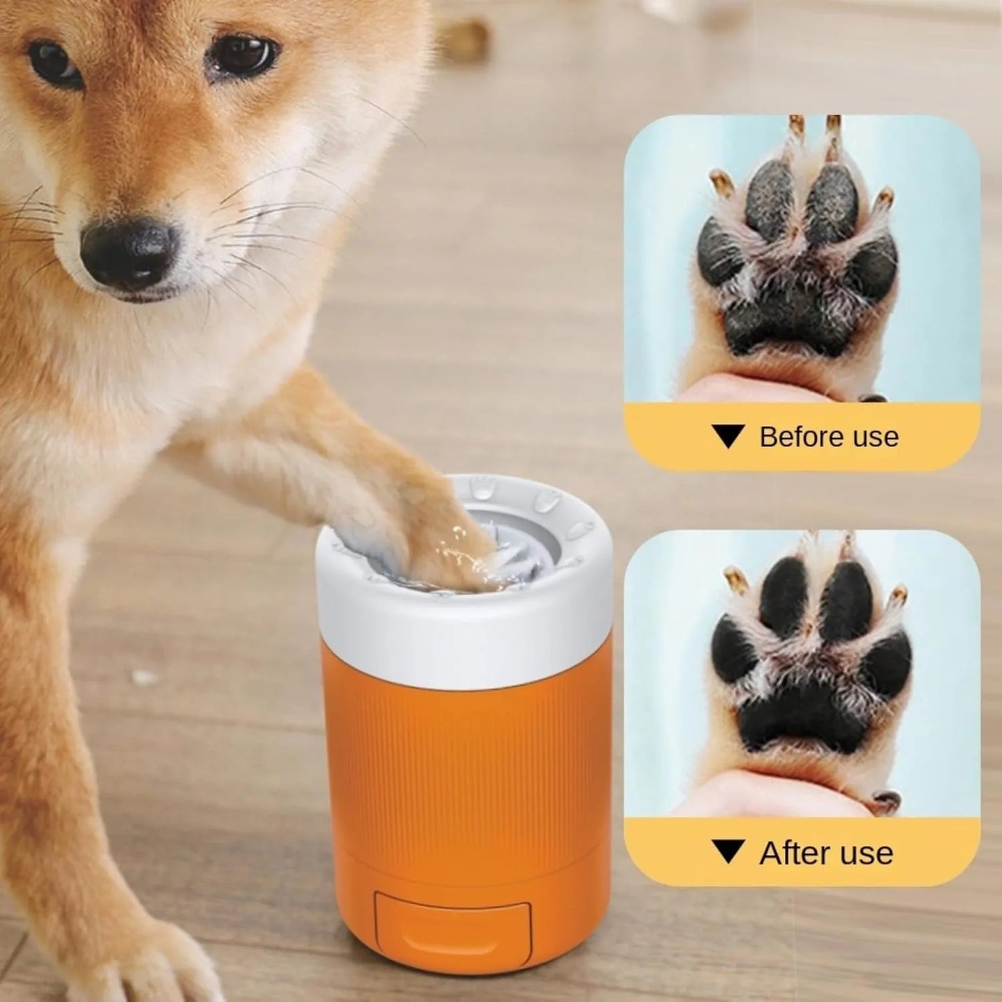 Dog Paw Cleaner Cup Portable Pet Foot Washer with Soft Bristles for Muddy Paws After Walk Easy Rinse Grooming Tool Home Use