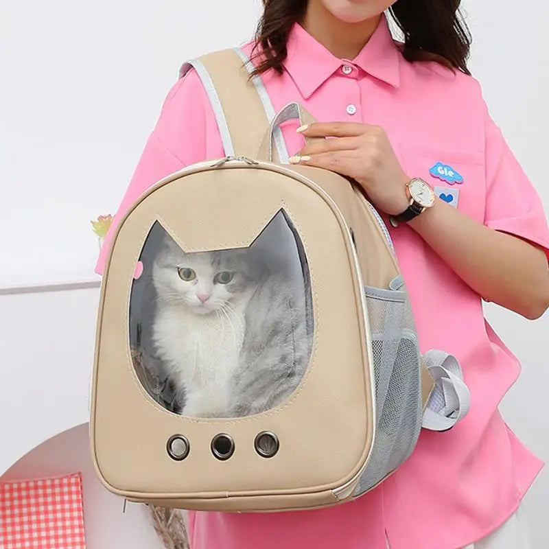 Foldable Cat Carrier Backpack - Lightweight Breathable Pet Travel Bag