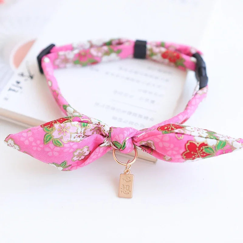 Cute Japanese Print Pet Collar: Bunny Ears Necklace for Dogs & Cats (Spring Decoration)