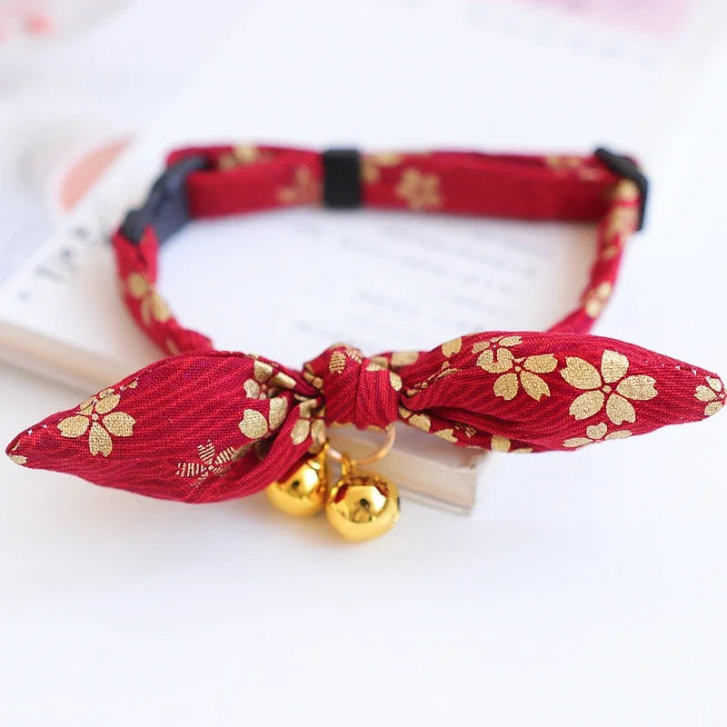 Cute Japanese Print Pet Collar: Bunny Ears Necklace for Dogs & Cats (Spring Decoration)