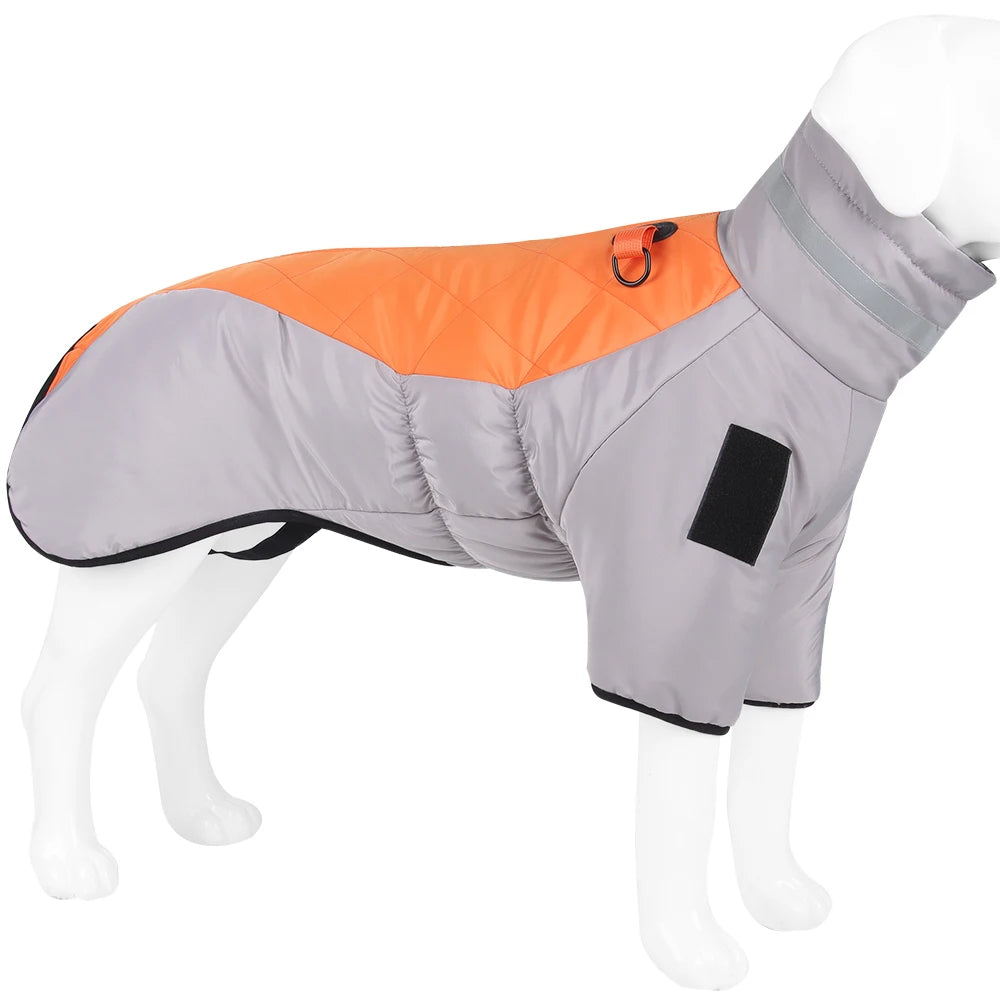 Winter Warm Dog Down Jacket Waterproof Large Dog Coat Reflection High Collar Pet Clothing for Medium Large Dogs Golden Retriever