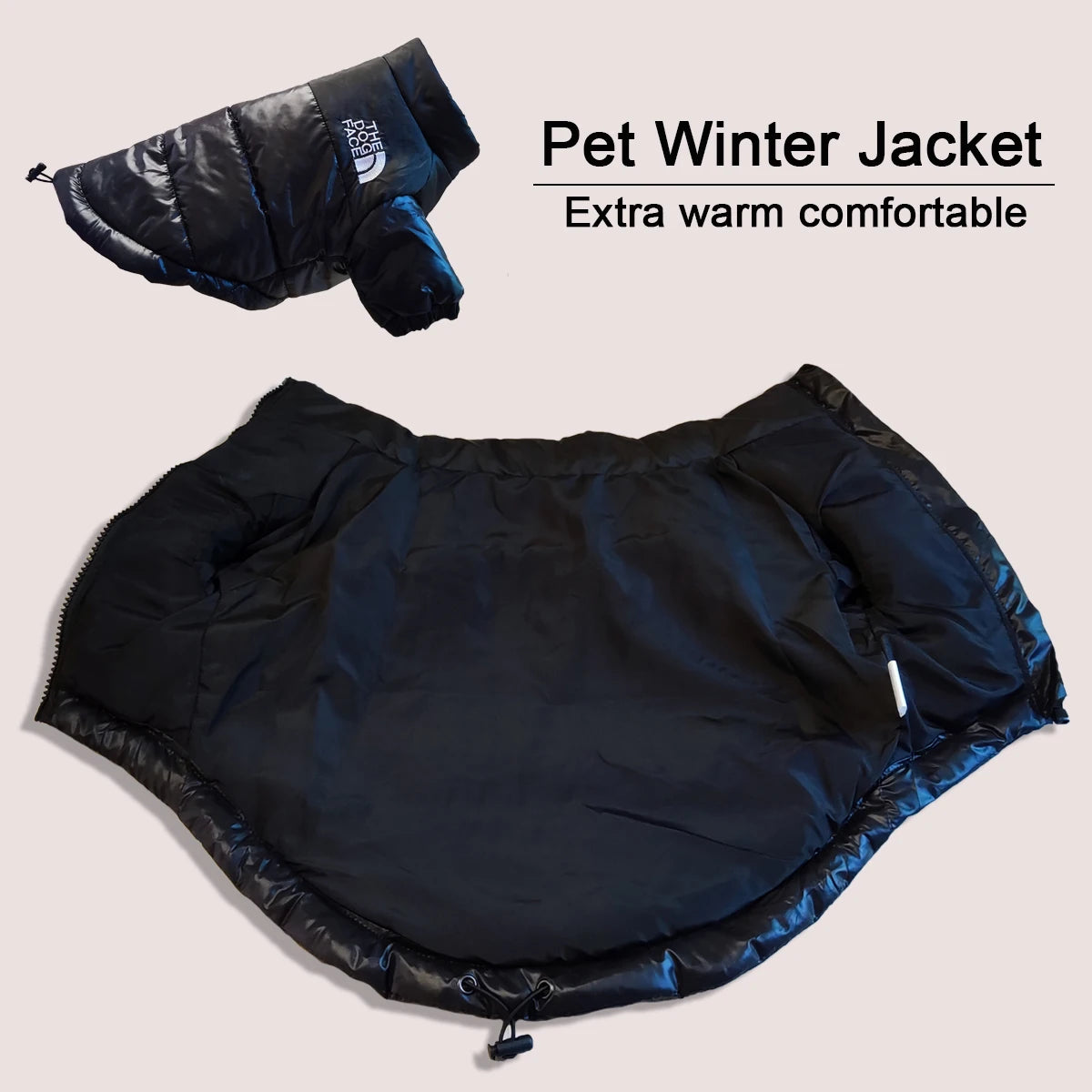 Large Winter Pet Dog Clothes French Bulldog Puppy Warm Windproof Jacket Small Medium Dog Reflective Coat