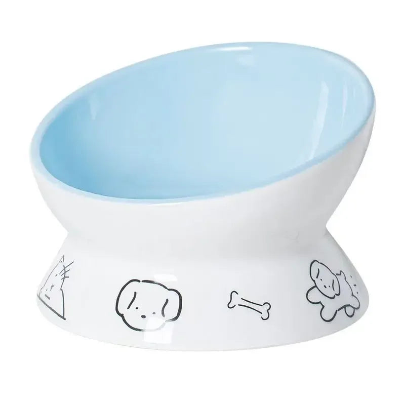 Ceramic Raised Cat Bowl  Elevated Pet Feeding Tray for Cats and Small Dogs Food Dispenser Pet Supplies Dog Accessories