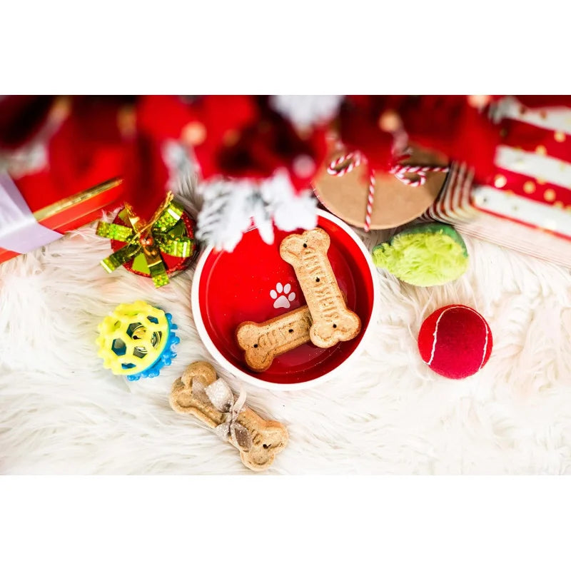 Paw Humbug Pet Bowl, Speckled Dog and Food Dish, Holiday , Holds 3 Cups, Medium