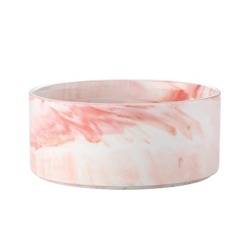 Ceramic Cat Bowl Double Marble Feeder for Dog Puppy with Raised Stand Non-Slip Feeding Food and Water Accessories Products #P021