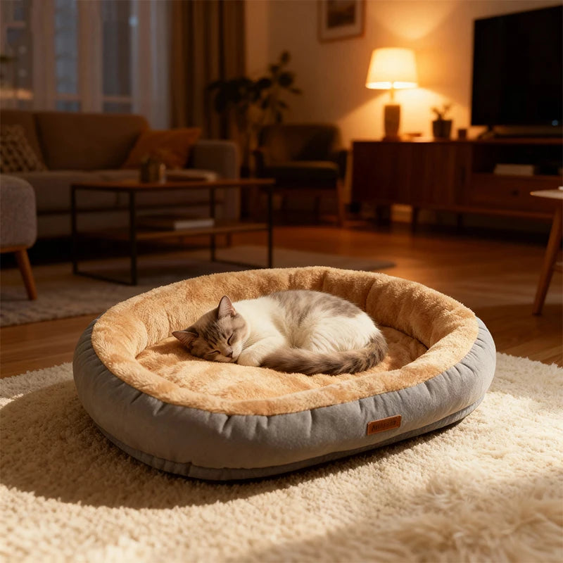 Winter Warm Small Dog Kennel Sleeping Puppy Cushion Cat Supplies  Accessories Washable Calming Sofa Cat Dog Pet Bed