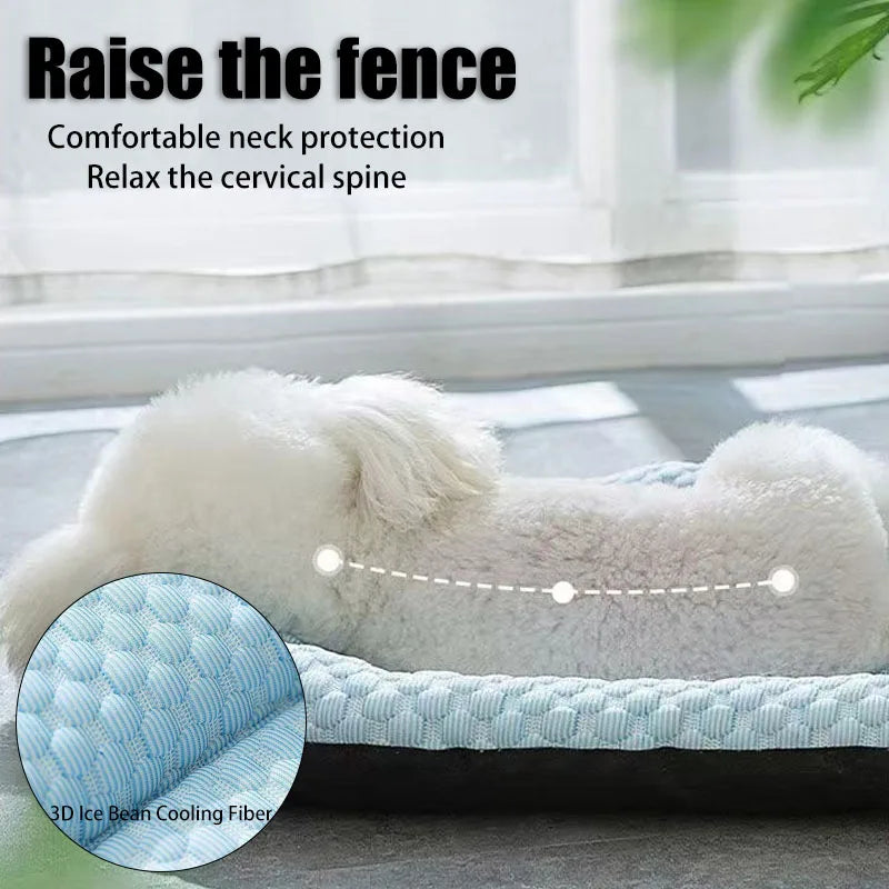 Cool Summer Pet Cooling Mats In Cat Cushion Puppy Sleep Nest Kennels Cat Mats Cool Feeling Teddy Bed Ice Silk Breathable Mat
