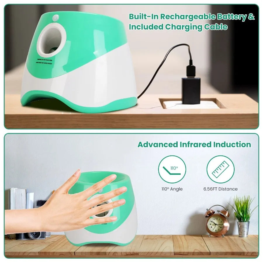 Automatic Dog Ball Launcher Included 6 Tennis Balls Dog With 3 Adjustable Launch Distance Interactive Ball Thrower Fetch Machin